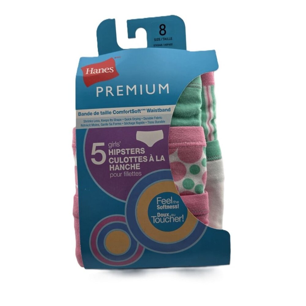 Girls Size 8 Hipster Hanes NWT Comfort Blend Cotton Undees New